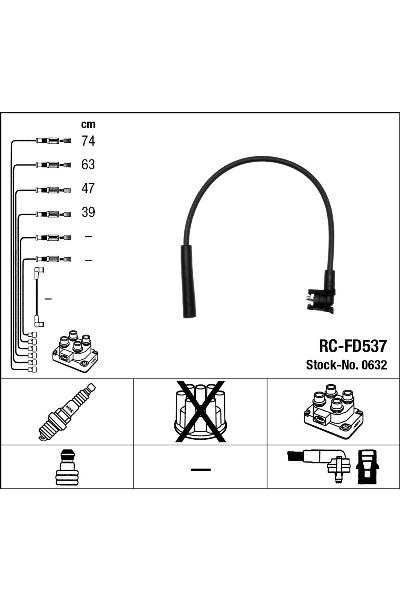 Set di cavi di accensione ngk 15-0632