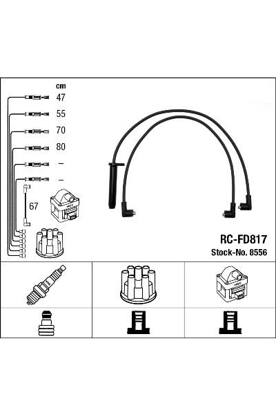 Set di cavi di accensione ngk 15-8556