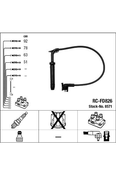 Set di cavi di accensione ngk 15-8571