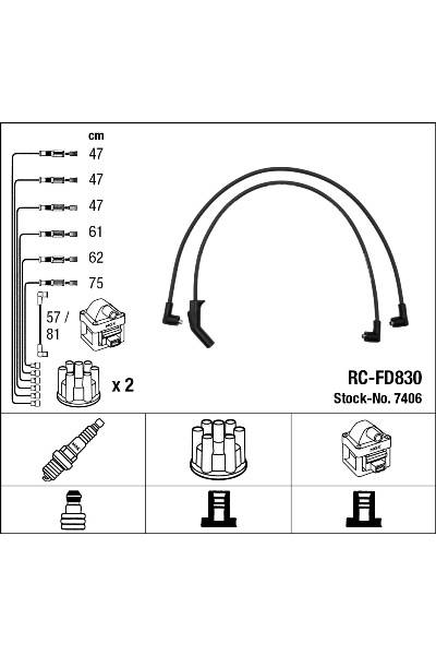 Set di cavi di accensione ngk 15-7406