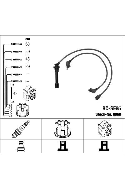 Set di cavi di accensione ngk 15-8068