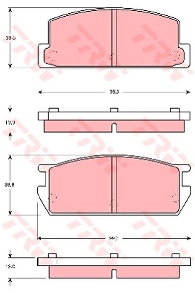 kit pastiglie freno, freno a disco trw 161-gdb214