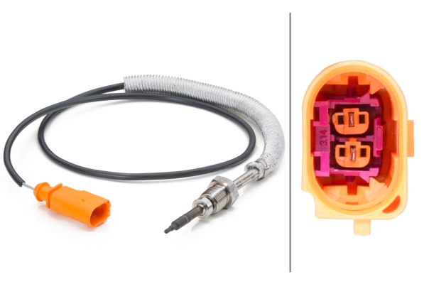 Sensore, temperatura gas di scarico hella 2-6PT 014 494-051