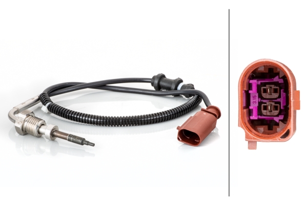 Sensore, temperatura gas di scarico hella 2-6PT 014 494-881