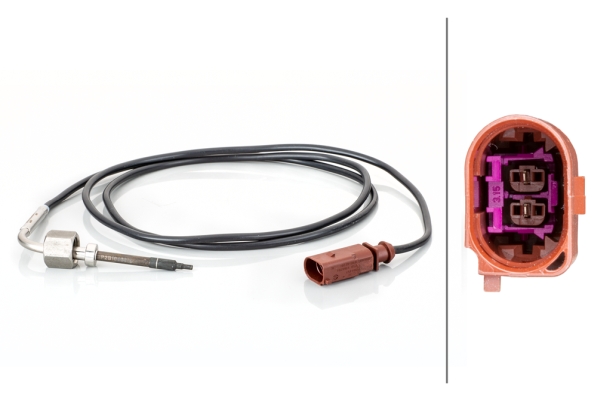 Sensore, temperatura gas di scarico hella 2-6PT 014 494-551