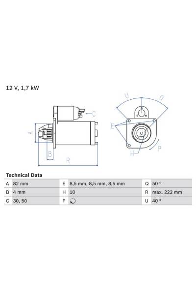 Motorino d'avviamento bosch 30-0 986 022 061