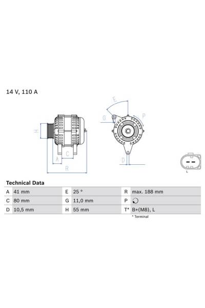 Alternatore bosch 30-0 986 046 060