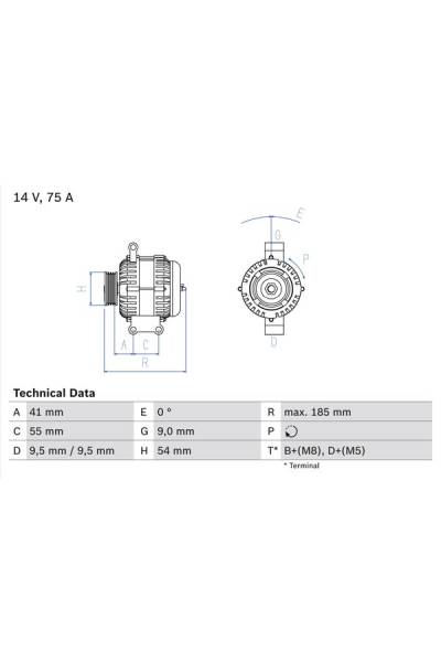 Alternatore bosch 30-0 986 048 781
