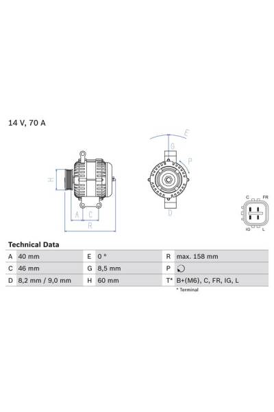 Alternatore bosch 30-0 986 082 800