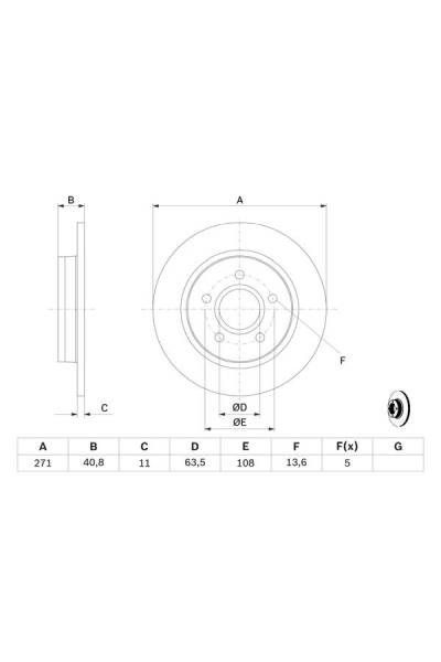 Disco freno bosch 30-0 986 479 763