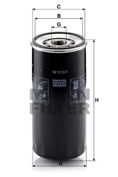 Filtro olio mann-filter 4-W 1170/7