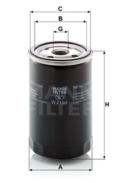 Filtro olio mann-filter 4-W 719/4