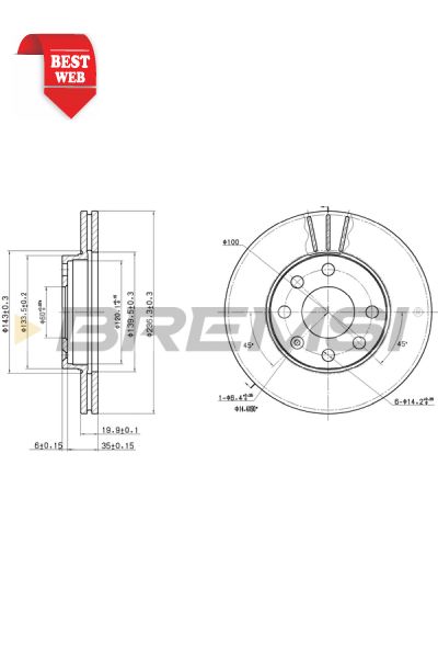 Disco  freno bremsi DBA151V