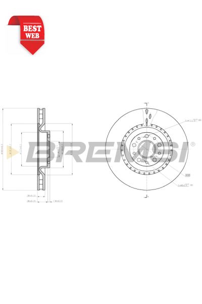 Disco  freno bremsi DBC289V