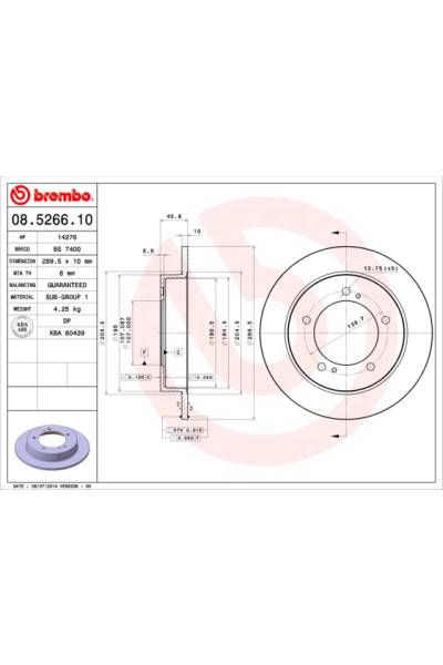 Disco  freno BREMBO 65-08.5266.10
