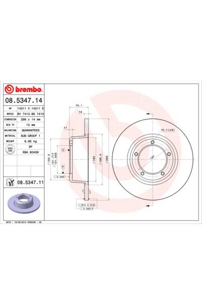 Disco  freno BREMBO 65-08.5347.11