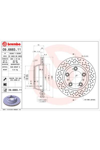 Disco freno brembo 65-09.6665.11