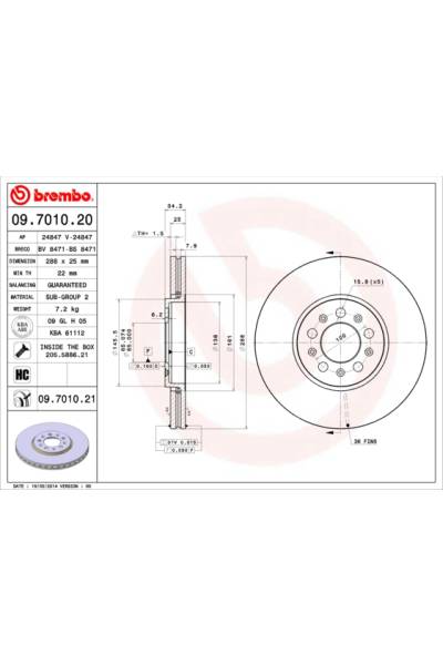 Disco  freno BREMBO 65-09.7010.21