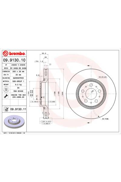 Disco  freno BREMBO 65-09.9130.11