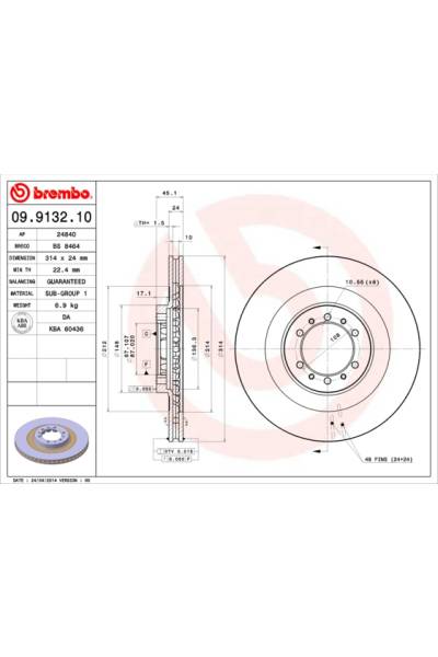 Disco  freno BREMBO 65-09.9132.10
