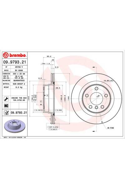 Disco freno brembo 65-09.9793.21