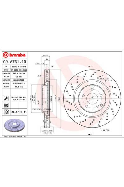 Disco  freno BREMBO 65-09.A731.11