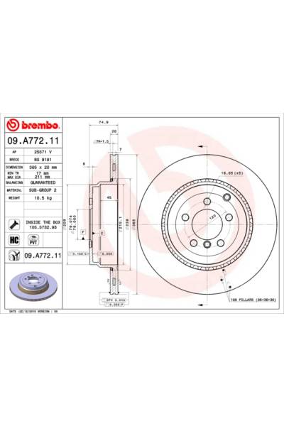 Disco freno brembo 65-09.A772.11