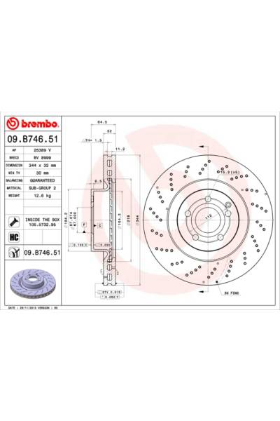 Disco  freno BREMBO 65-09.B746.51