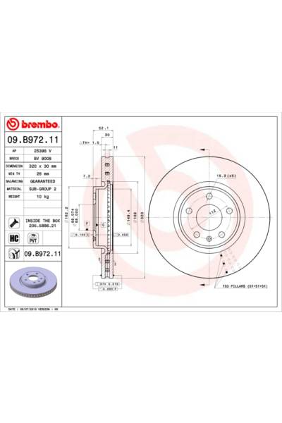 Disco freno brembo 65-09.B972.11