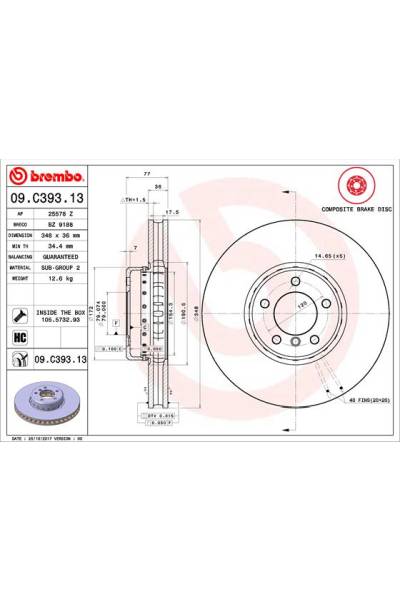 Disco freno brembo 65-09.C393.13