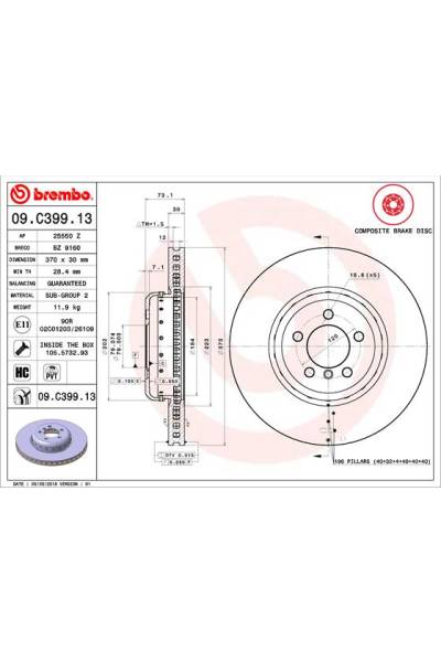 Disco freno brembo 65-09.C399.13
