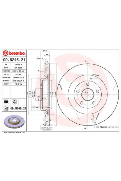 Disco freno brembo 65-09.N246.21