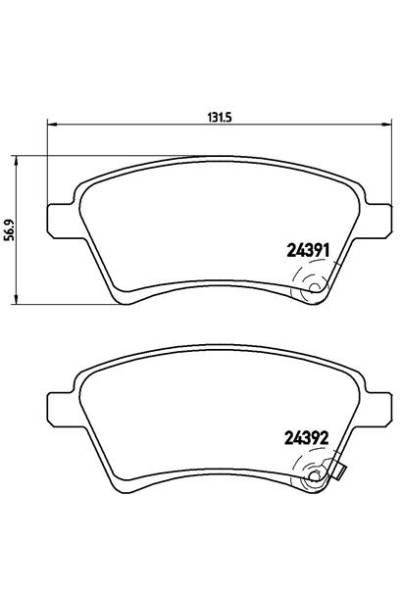 Kit pastiglie freno, Freno a disco BREMBO 65-P 23 105