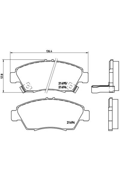 Kit pastiglie freno, Freno a disco BREMBO 65-P 28 023