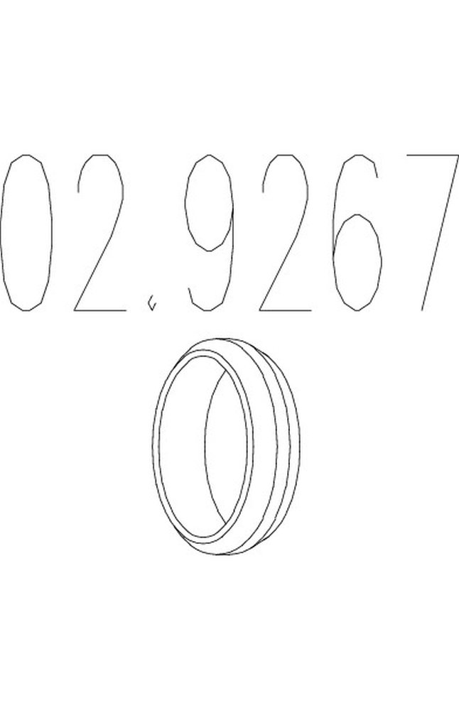 anello tenuta, tubo gas scarico mts 02.9267