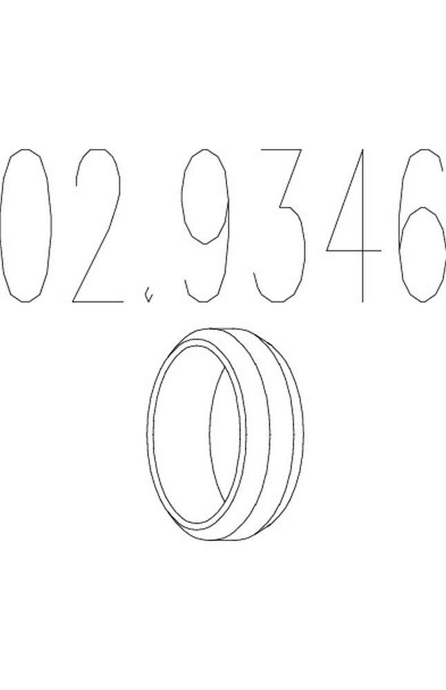 anello tenuta, tubo gas scarico mts 02.9346