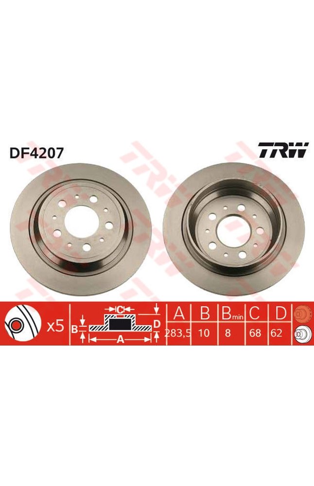 disco freno trw df4207