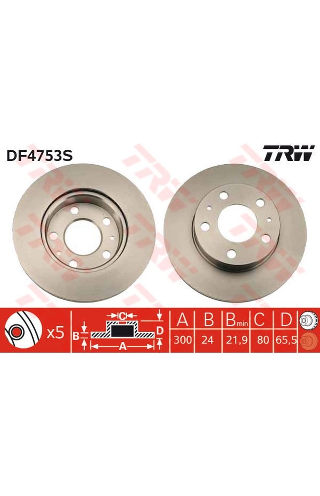 disco freno trw df4753s