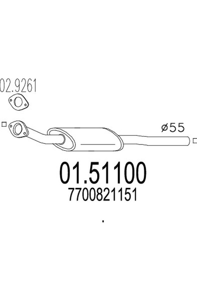 silenziatore centrale mts 01.51100