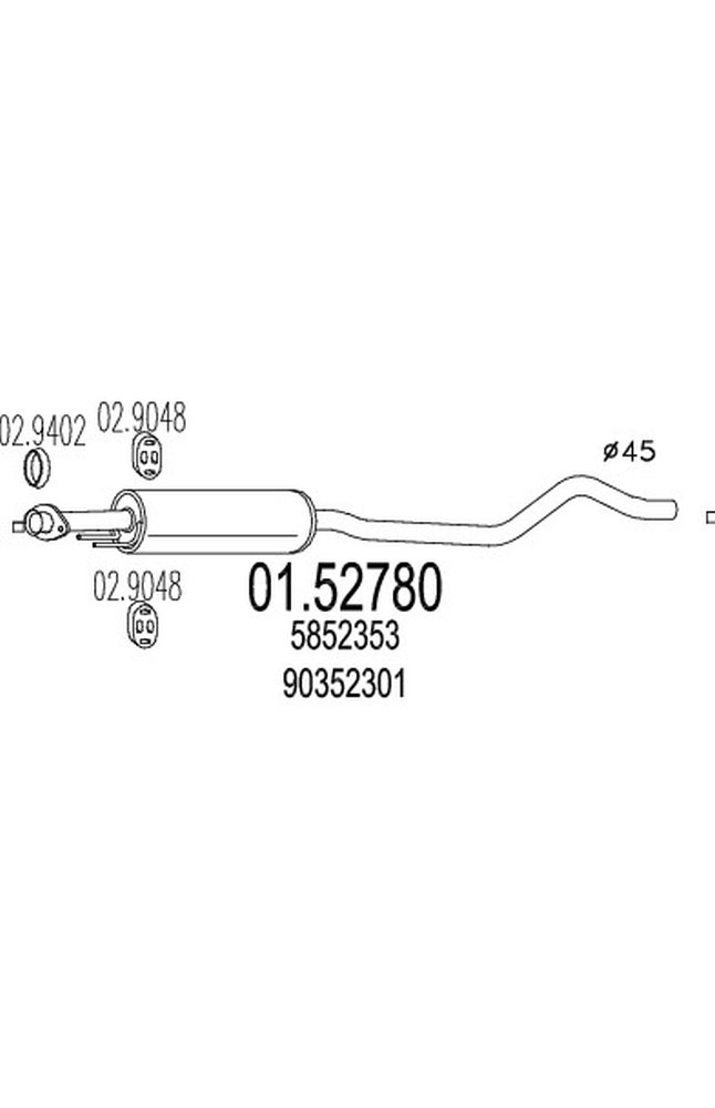 silenziatore centrale mts 01.52780