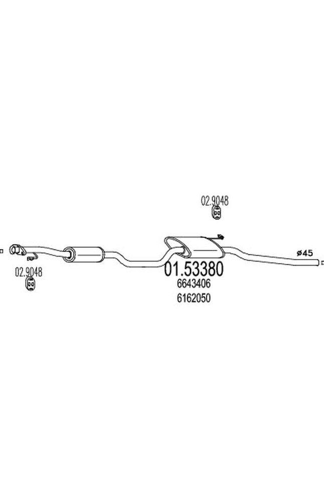 silenziatore centrale mts 01.53380