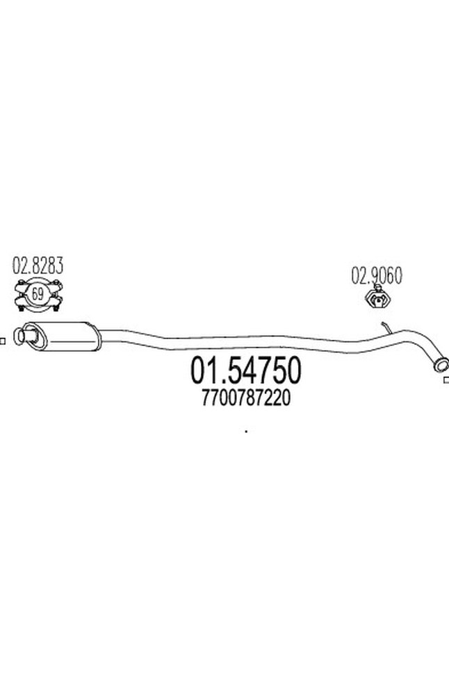 silenziatore centrale mts 01.54750