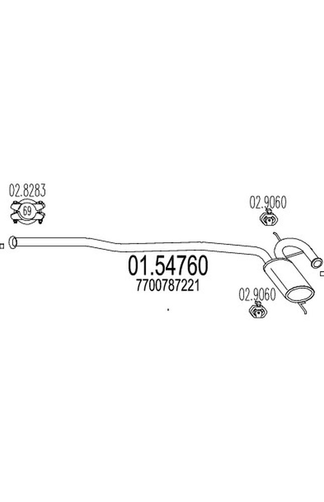 silenziatore centrale mts 01.54760