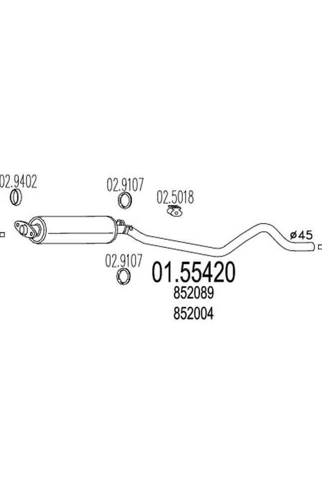 silenziatore centrale mts 01.55420