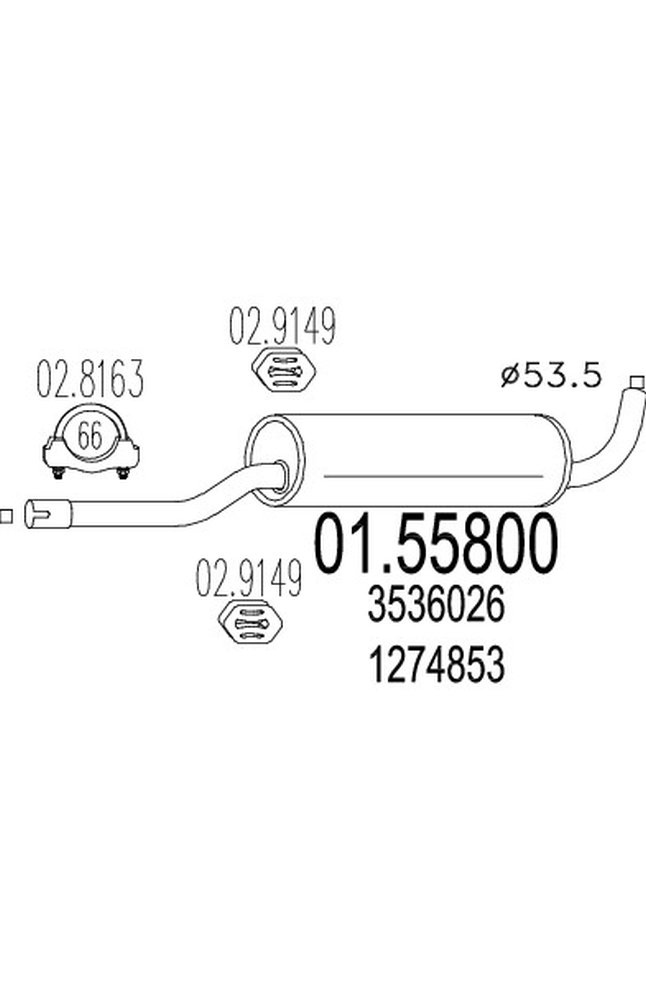 silenziatore centrale mts 01.55800