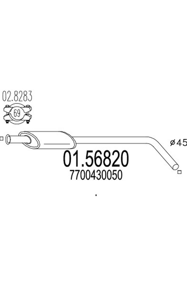 silenziatore centrale mts 01.56820