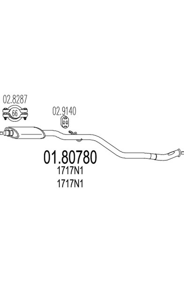 silenziatore centrale mts 01.80780