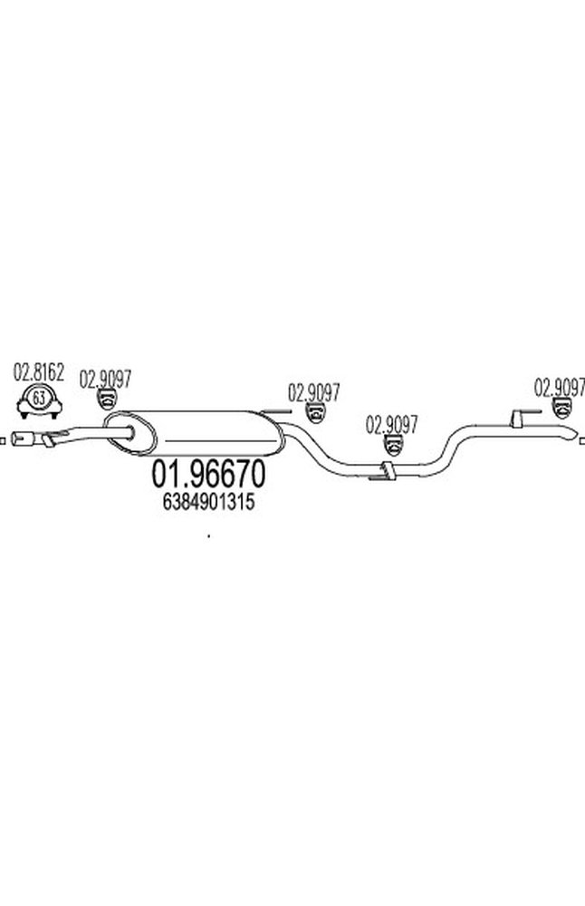 silenziatore posteriore mts 01.96670