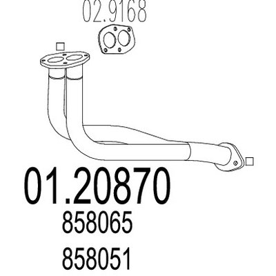 tubo gas scarico mts 01.20870
