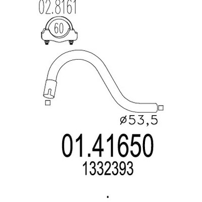 tubo gas scarico mts 01.41650